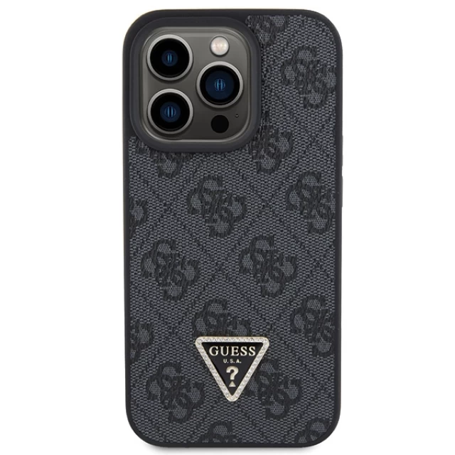 Чохол Guess Leather 4G Diamond Triangle для iPhone 15 Pro Max Black (GUHCP15XP4TDPK)