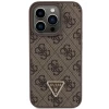 Чохол Guess Leather 4G Triangle Strass для iPhone 15 Pro Brown (GUHCP15LP4TDPW)