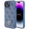 Чохол Guess Leather 4G Triangle Strass для iPhone 15 Blue (GUHCP15SP4TDPB)