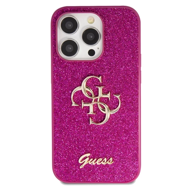 Чохол Guess Glitter Script Big 4G для iPhone 15 Pro Purple (GUHCP15LHG4SGU)