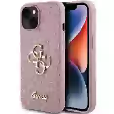 Чехол Guess Glitter Script Big 4G для iPhone 15 Pink (GUHCP15SHG4SGP)