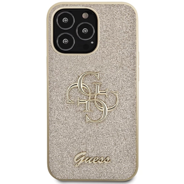 Чехол Guess Glitter Script Big 4G для iPhone 13 Pro Max Gold (GUHCP13XHG4SGD)
