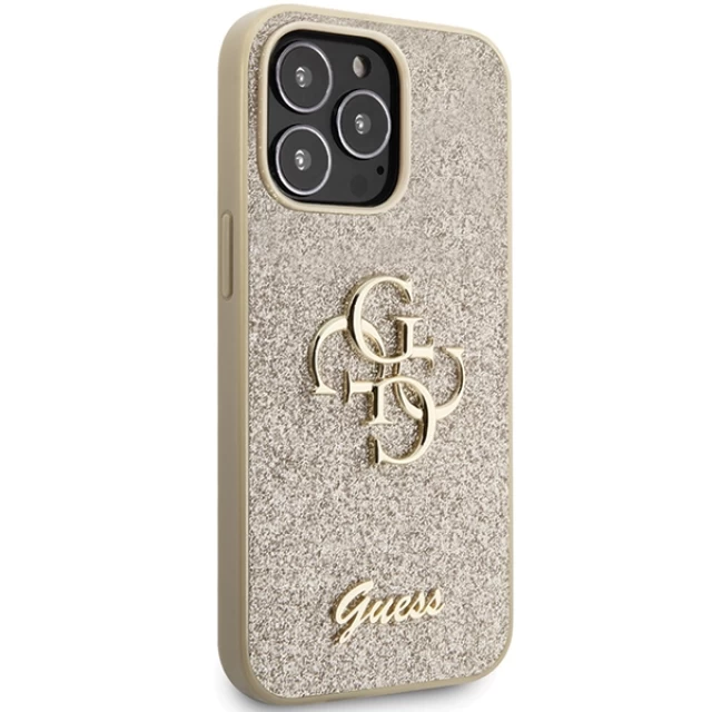 Чохол Guess Glitter Script Big 4G для iPhone 13 Pro Max Gold (GUHCP13XHG4SGD)