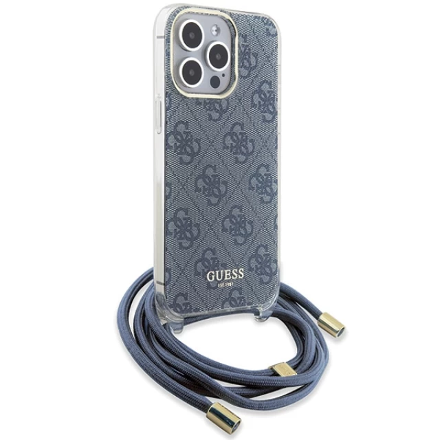 Чехол Guess Crossbody Cord 4G Print для iPhone 15 Pro Blue (GUHCP15LHC4SEB)