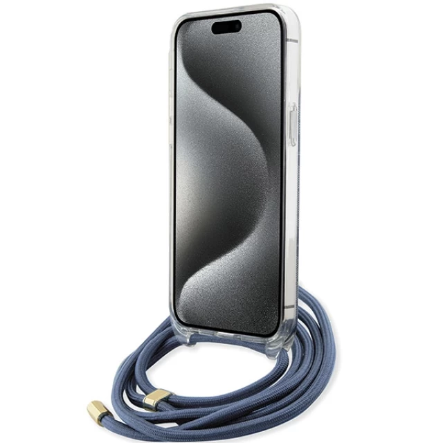 Чохол Guess Crossbody Cord 4G Print для iPhone 15 Pro Max Blue (GUHCP15XHC4SEB)