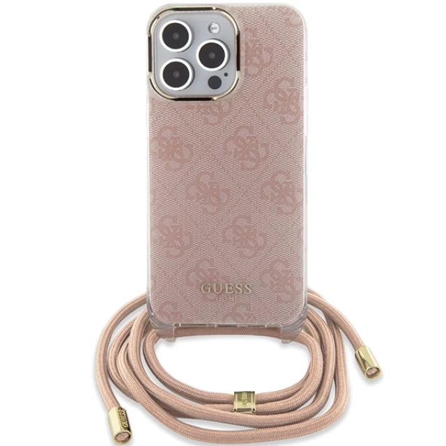 Чехол Guess Crossbody Cord 4G Print для iPhone 15 Pro Pink (GUHCP15LHC4SEP)