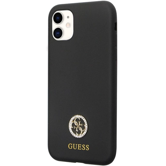 Чохол Guess Silicone Logo Strass 4G для iPhone 11 | XR Black (GUHCN614DGPK)