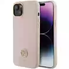 Чехол Guess Silicone Logo Strass 4G для iPhone 15 Plus Pink (GUHCP15M4DGPP)