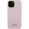 Чехол Guess Silicone Script Metal Logo & Frame для iPhone 15 Pink (GUHCP15SSMBSLP)