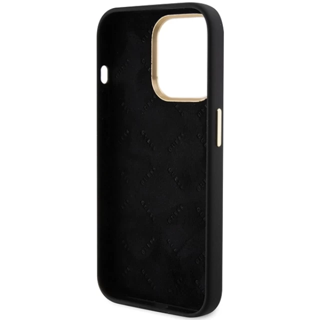 Чехол Guess Silicone Script Metal Logo & Frame для iPhone 15 Pro Max Black (GUHCP15XSMBSLK)