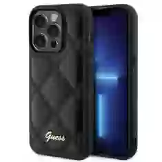 Чохол Guess Quilted Metal Logo для iPhone 15 Pro Black (GUHCP15LPSQSQSK)