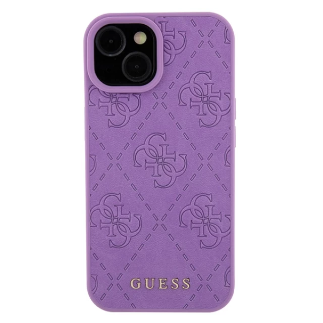 Чехол Guess Leather 4G Stamped для iPhone 15 Light Purple (GUHCP15SP4EPMU)