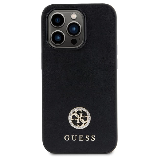 Чехол Guess Strass Metal Logo для iPhone 15 Pro Max Black (GUHCP15XPS4DGPK)