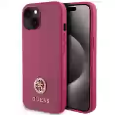Чехол Guess Strass Metal Logo для iPhone 15 Pink (GUHCP15SPS4DGPP)