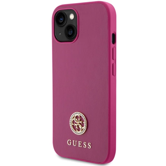 Чохол Guess Strass Metal Logo для iPhone 15 Pink (GUHCP15SPS4DGPP)
