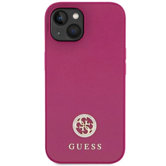 Чохол Guess Strass Metal Logo для iPhone 15 Pink (GUHCP15SPS4DGPP)