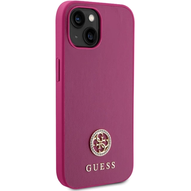 Чохол Guess Strass Metal Logo для iPhone 15 Pink (GUHCP15SPS4DGPP)