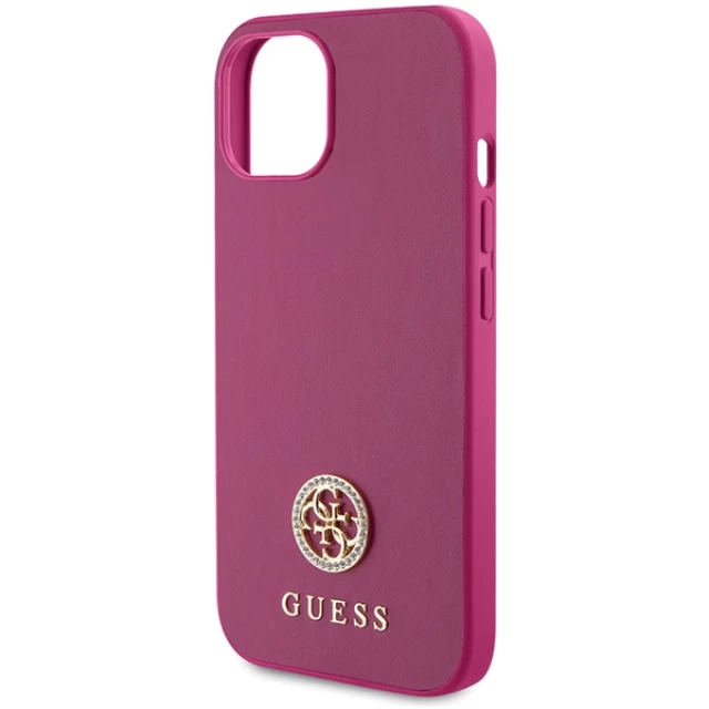 Чохол Guess Strass Metal Logo для iPhone 15 Pink (GUHCP15SPS4DGPP)