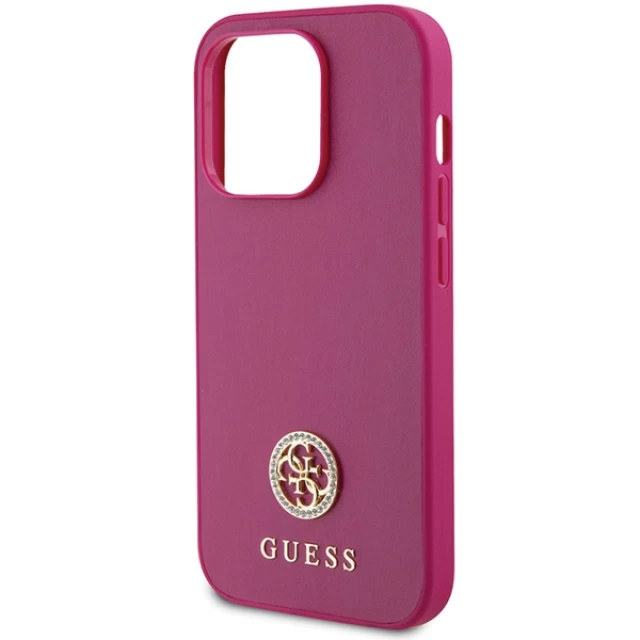 Чохол Guess Strass Metal Logo для iPhone 15 Pro Pink (GUHCP15LPS4DGPP)