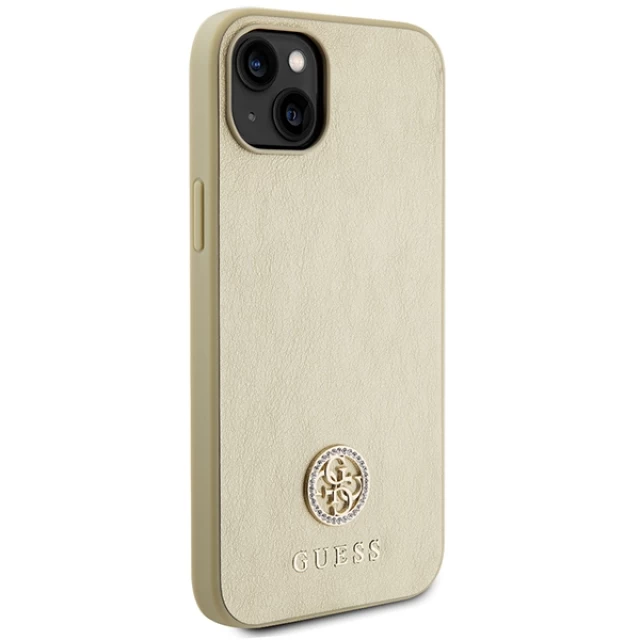 Чохол Guess Strass Metal Logo для iPhone 15 Plus Gold (GUHCP15MPS4DGPD)