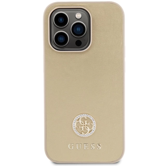 Чехол Guess Strass Metal Logo для iPhone 15 Pro Max Gold (GUHCP15XPS4DGPD)