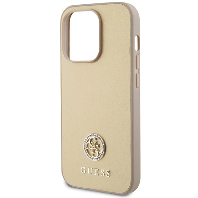 Чехол Guess Strass Metal Logo для iPhone 15 Pro Max Gold (GUHCP15XPS4DGPD)