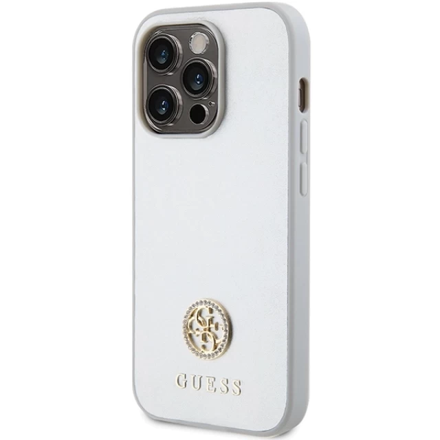 Чехол Guess Strass Metal Logo для iPhone 15 Pro Silver (3666339151164)