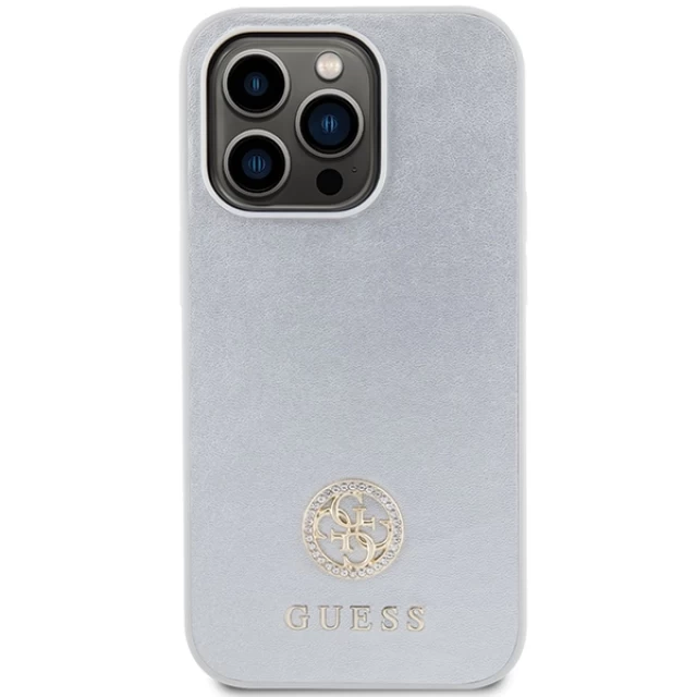 Чехол Guess Strass Metal Logo для iPhone 15 Pro Silver (3666339151164)