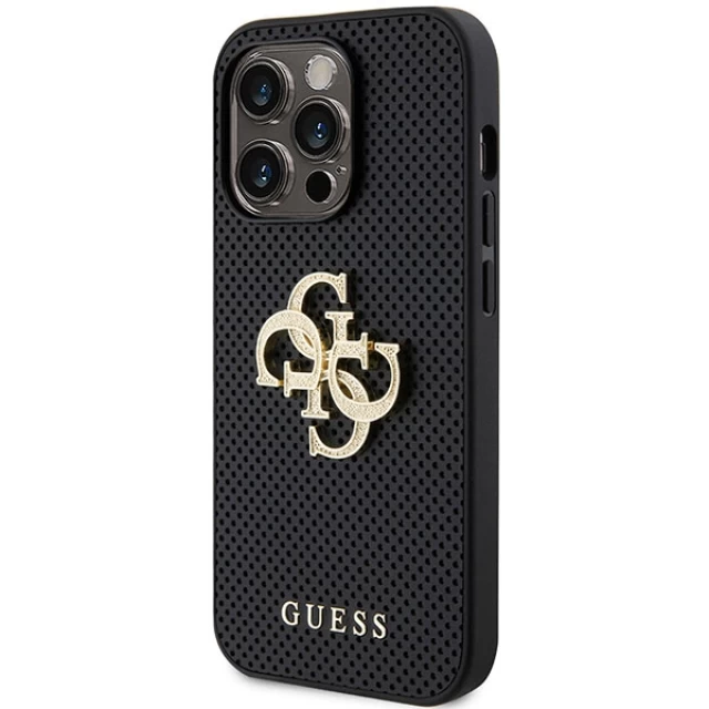 Чохол Guess Perforated 4G Glitter Logo для iPhone 15 Pro Black (GUHCP15LPSP4LGK)