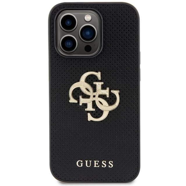 Чехол Guess Perforated 4G Glitter Logo для iPhone 15 Pro Black (GUHCP15LPSP4LGK)