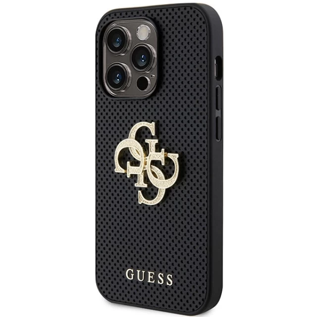 Чехол Guess Perforated 4G Glitter Logo для iPhone 15 Pro Max Black (GUHCP15XPSP4LGK)