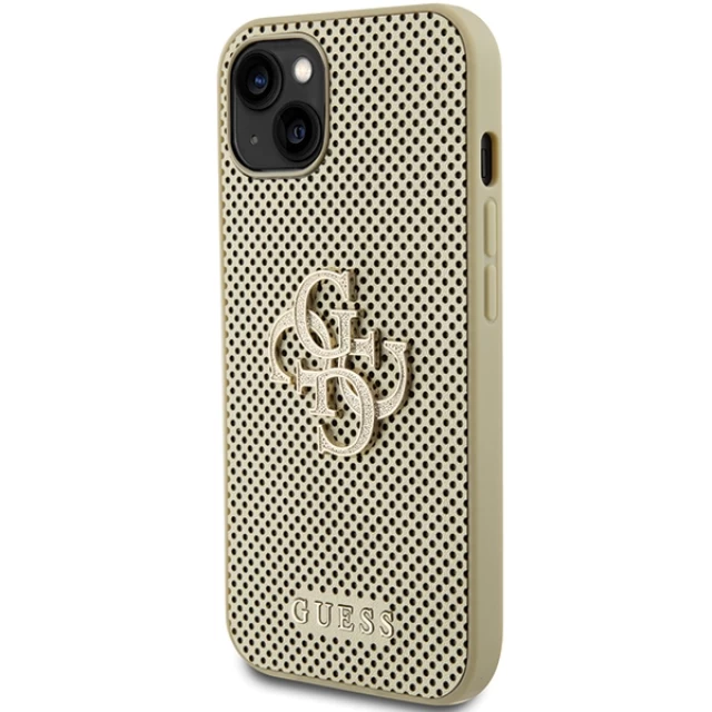 Чохол Guess Perforated 4G Glitter Logo для iPhone 15 Gold (GUHCP15SPSP4LGD)