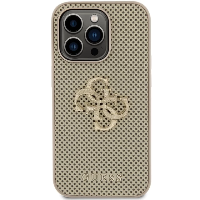 Чехол Guess Perforated 4G Glitter Logo для iPhone 15 Pro Gold (GUHCP15LPSP4LGD)