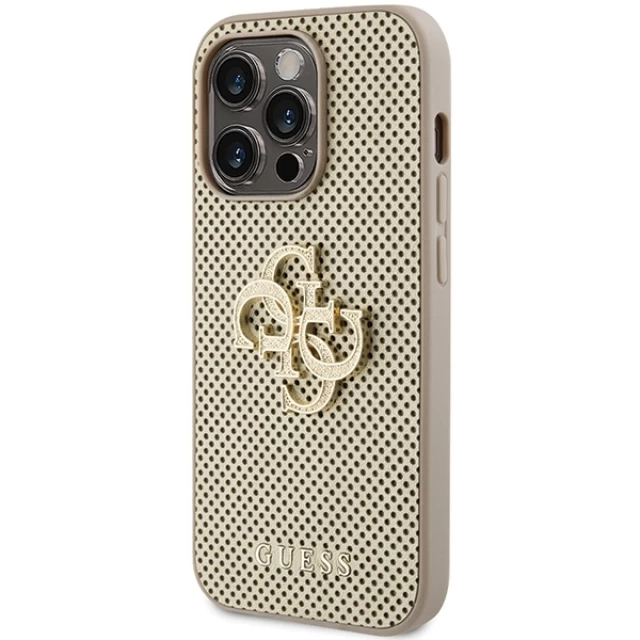 Чехол Guess Perforated 4G Glitter Logo для iPhone 15 Pro Max Gold (GUHCP15XPSP4LGD)