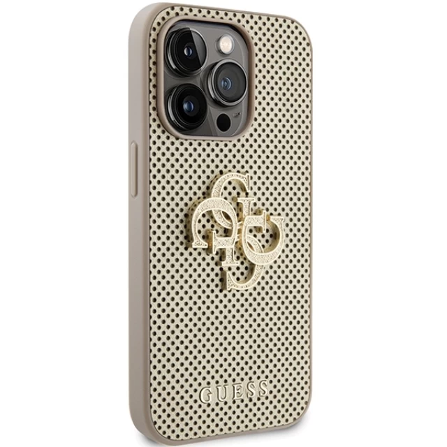 Чехол Guess Perforated 4G Glitter Logo для iPhone 15 Pro Max Gold (GUHCP15XPSP4LGD)