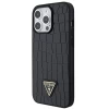 Чехол Guess Croco Triangle Metal Logo для iPhone 15 Pro Max Black (GUHCP15XPCRTHCK)