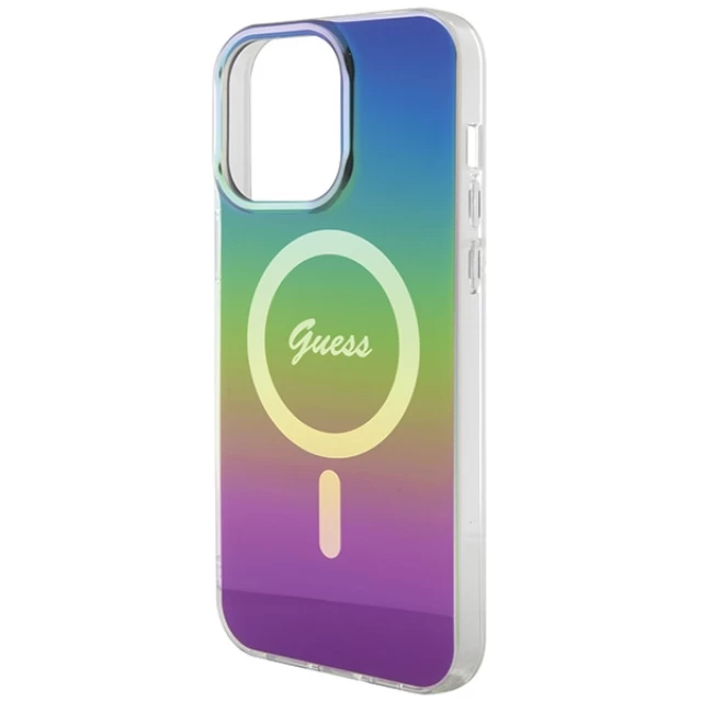 Чехол Guess IML Iridescent для iPhone 15 Pro Rainbow with MagSafe (GUHMP15LHITSK)