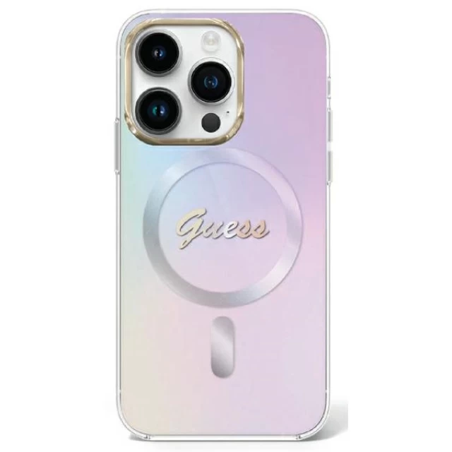 Чехол Guess IML Iridescent для iPhone 15 Pro Max Purple with MagSafe (GUHMP15XHITSU)