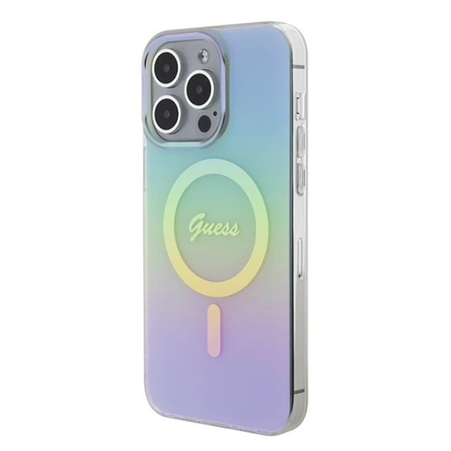 Чохол Guess IML Iridescent для iPhone 15 Pro Max Turquoise with MagSafe (GUHMP15XHITSQ)