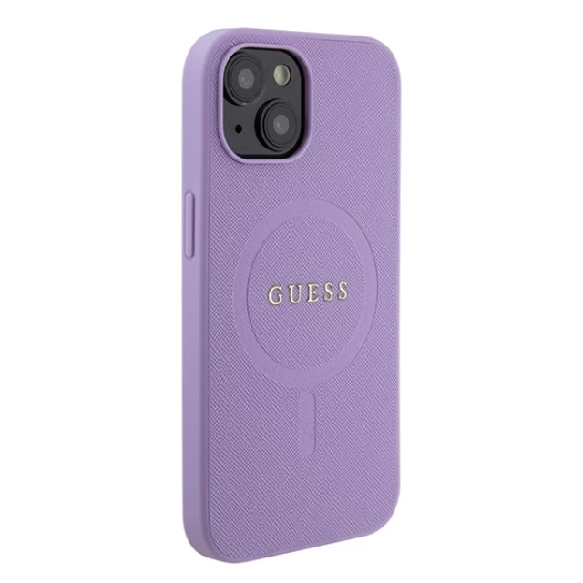 Чехол Guess Saffiano для iPhone 15 Plus Purple with MagSafe (GUHMP15MPSAHMCU)