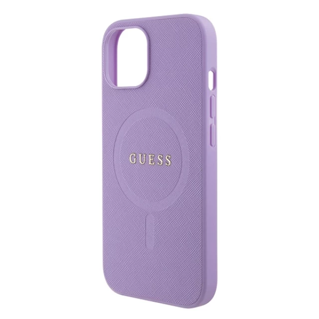 Чехол Guess Saffiano для iPhone 15 Plus Purple with MagSafe (GUHMP15MPSAHMCU)