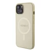 Чохол Guess Saffiano для iPhone 15 Gold with MagSafe (GUHMP15SPSAHMCB)