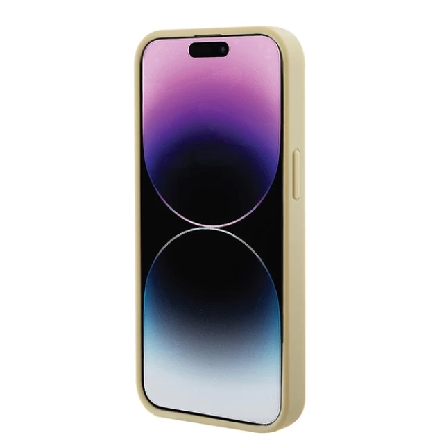 Чохол Guess Saffiano для iPhone 15 Gold with MagSafe (GUHMP15SPSAHMCB)