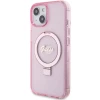 Чохол Guess Ring Stand Script Glitter для iPhone 15 Pink with MagSafe (GUHMP15SHRSGSP)