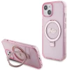 Чохол Guess Ring Stand Script Glitter для iPhone 15 Plus Pink with MagSafe (GUHMP15MHRSGSP)