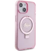 Чохол Guess Ring Stand Script Glitter для iPhone 15 Plus Pink with MagSafe (GUHMP15MHRSGSP)