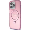 Чехол Guess Ring Stand Script Glitter для iPhone 15 Pro Pink with MagSafe (GUHMP15LHRSGSP)