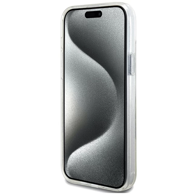 Чохол Guess Ring Stand Script Glitter для iPhone 15 Plus Transparent with MagSafe (GUHMP15MHRSGSD)