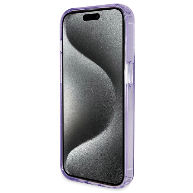 Чехол Guess Ring Stand Script Glitter для iPhone 14 Pro Max Purple with MagSafe (GUHMP14XHRSGSU)