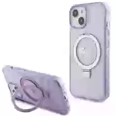 Чехол Guess Ring Stand Script Glitter для iPhone 15 Purple with MagSafe (GUHMP15SHRSGSU)